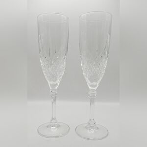 Vintage Elegant Lead-Crystal Champagne Flutes – Set of 2